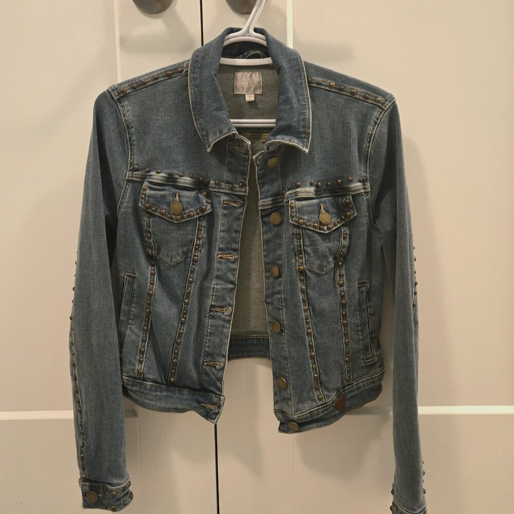 Guess Studded Denim Sexy Trucker Jacket